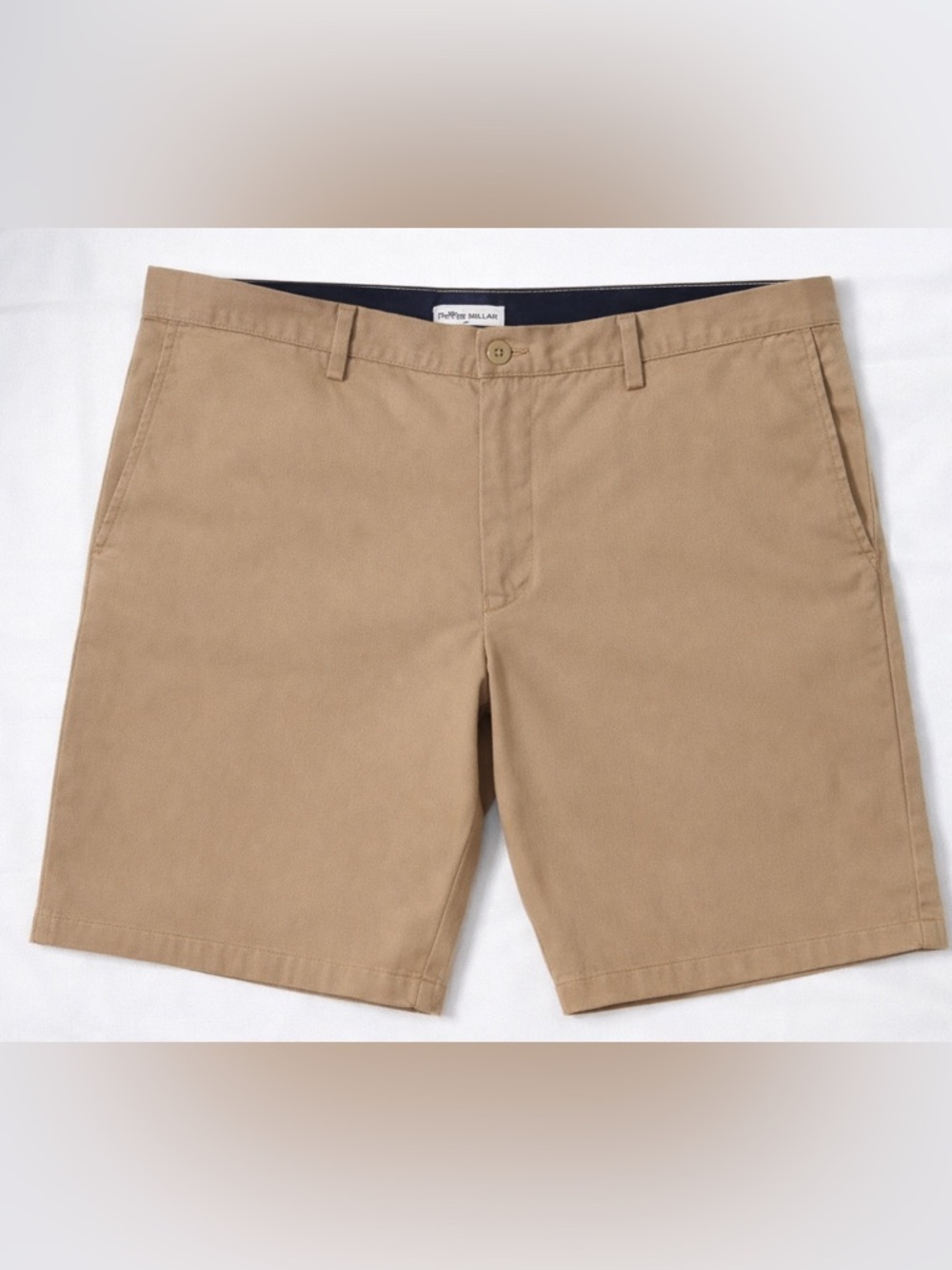 Peter Millar Shorts Men 38 Khaki Pima Cotton Stretch Flat Front Chino Golf